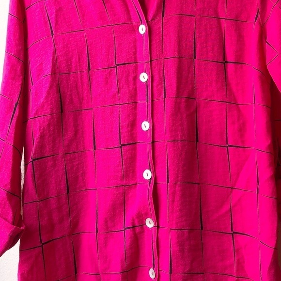 John Mark in Autographs-original Red Black Check Button Down Tunic Shirt - S - Picture 5 of 12